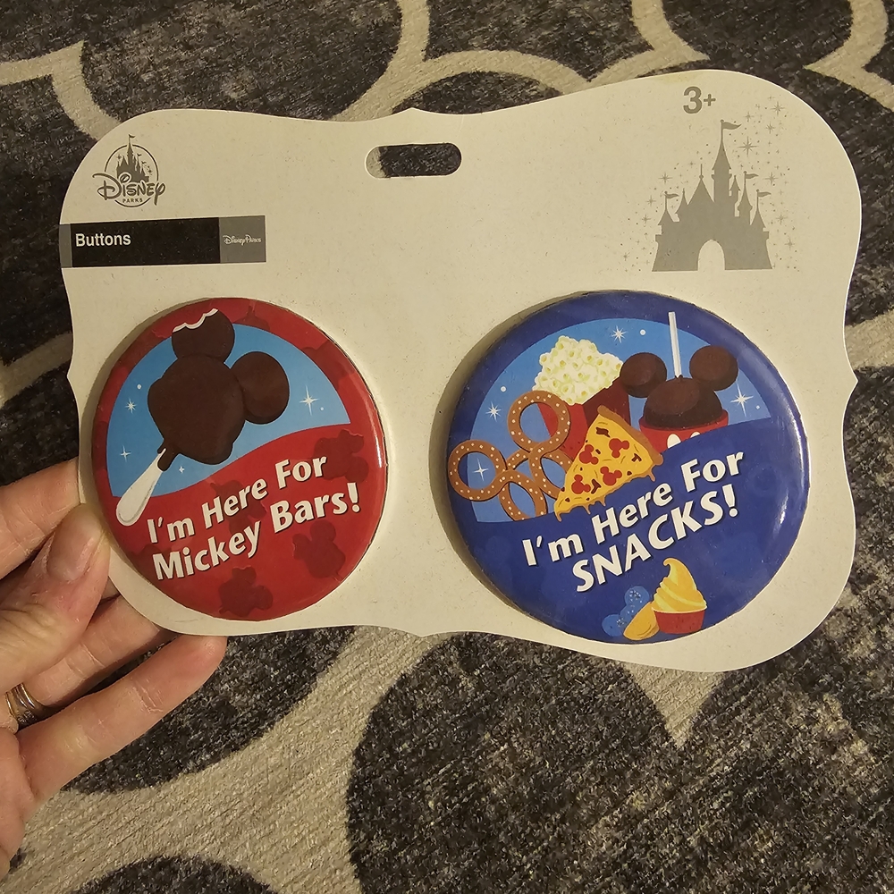 Disney Snack-Themed Button Set - Red and Blue